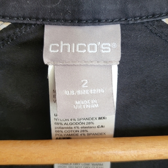 Chico's | Black Twill Utility Jacket with Snap Front Chico's Size 2 or 12/14 - Picture 3 of 5